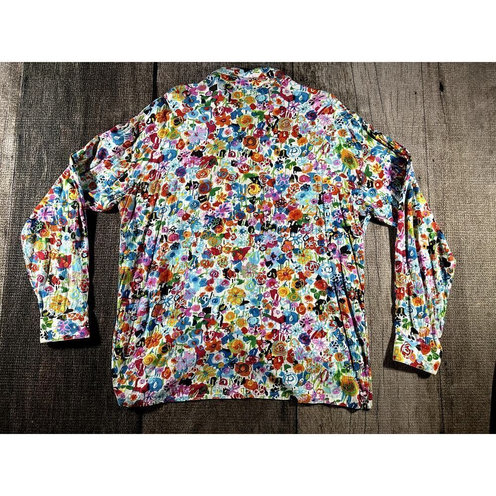 💎 RARE Jams World Flourish Flower Pattern Button Down Pocket Shirt XL - Picture 7 of 10